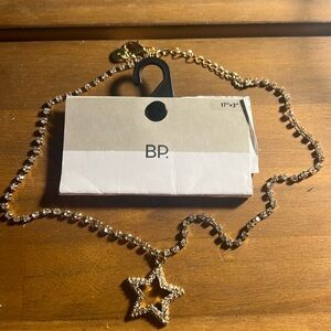 Nordstrom B.P. Gold Rhinestone Star Necklace
